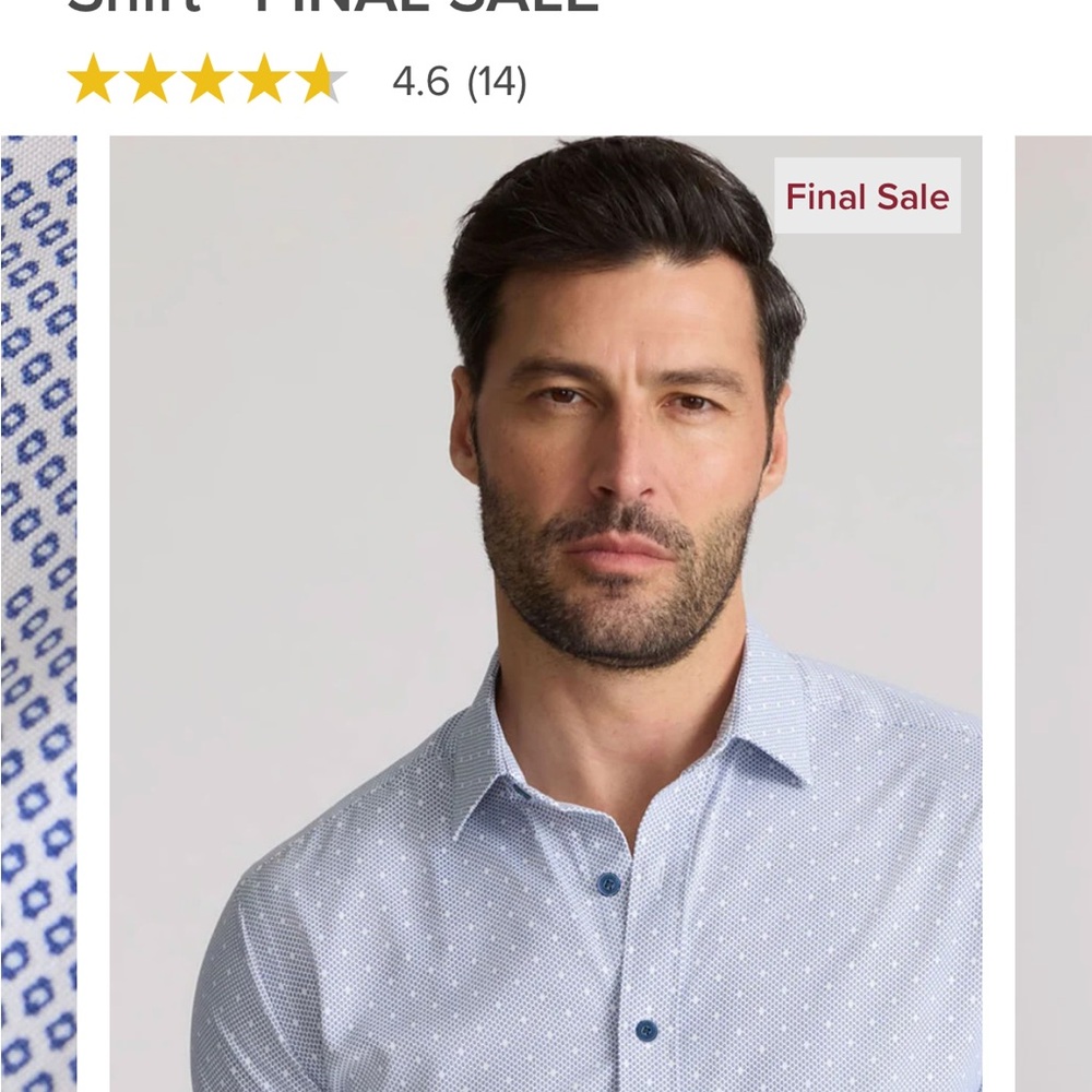 UNTUCKit Fuller Performance Short Sleeve Blue Geometric Dress Shirt